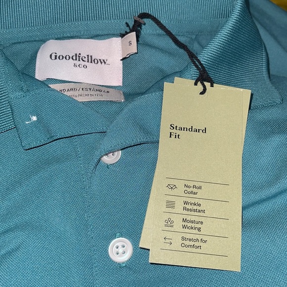 Goodfellow & Co Men's Short Sleeve Polo Shirt- Cloudy Turquoise - Picture 4 of 5